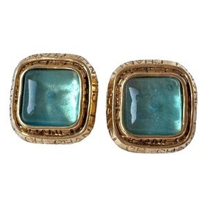 Chanel Vintage Turquoise Glass Cabochon
Earrings, mid-1990s (1995)